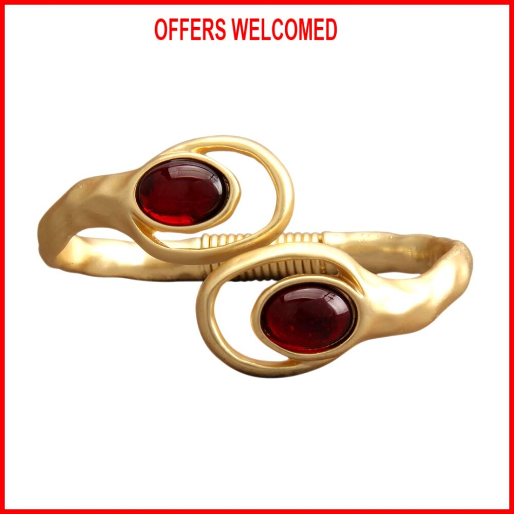 Copper Cuff Bracelet Stackable Open Bangle Boho J… - image 1